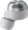 A close-up, studio shot of a single silver and white wireless earbud. Anteprima dell’immagine prodotto