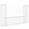 vidaXL Gabionový kôš U-Form s 2 stĺpmi Iron 140x20x100 cm Náhľad obrázku produktu 1