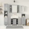 vidaXL 4-tlg. Badmöbel-Set Betongrau Holzwerkstoff Produktbild-Vorschau 3