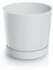 TOPF weiß 35cm Topf mit Untertasse CLIC+DROP SYSTEM POLIERT Produktbild-Vorschau 3
