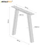 A diagram showing the dimensions of a metal table leg. Voir les images du produit