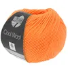 A ball of orange yarn with a label. Produktbild-Vorschau