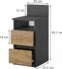 Comodino Vicco Monty Antracite/Rovere dorato Set di 2, Anteprima dell’immagine prodotto 2