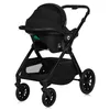 A black baby stroller with a car seat attached, shown against a white background. Produktbild-Vorschau