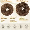 Haarteil Dutt mit Gummiband Locken 100% Echthaar Dunkel Produktbild-Vorschau 6