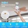 Tichý stropní ventilátor s osvětlením E27 40 W, stropní Náhled obrázku produktu 6
