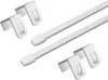Two white extendable curtain rods with four white window hooks. Produktbild-Vorschau