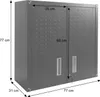 A dark gray metal cabinet with two doors, shown from a three-quarter angle. Voir les images du produit