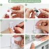 A collage of six images demonstrating the installation steps for a window blind. Produktbild-Vorschau