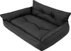 A dark gray, quilted dog bed with raised sides is shown from a slightly elevated angle against a white background. Náhled obrázku produktu