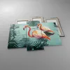 Bild auf Leinwand - Leinwandbild - 3 Teile - Rosa Flamingos Produktbild-Vorschau 2