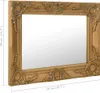 A rectangular mirror with an ornate, baroque-style golden frame is shown against a white background. Dimensions are indicated by measurement lines and text. Náhled obrázku produktu