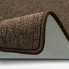 A close-up view of a brown carpet, showing its texture and edge binding. Náhled obrázku produktu