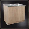 A kitchen cabinet with a double sink and faucet. Anteprima dell’immagine prodotto