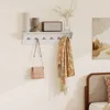 COSTWAY Wandhaken mit Ablage, 80 cm Holz-Garderobe mit 6 Produktbild-Vorschau 8