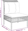 5-tlg. Garten-Lounge-Set mit Kissen Grau Poly Rattan , Produktbild-Vorschau 9