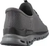 A rear view of a gray athletic shoe. Produktbild-Vorschau
