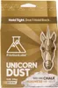 Verpackung von Friction Labs Unicorn Dust Chalk (Fine); 170g; mit goldener Farbe und einem stilisierten Einhornkopf. Produktbild-Vorschau