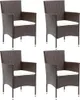 vidaXL Garten-Essstühle 4 Stk. Poly Rattan Braun -  Produktbild-Vorschau 9
