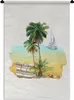 MuchoWow® Wandteppich Wandbehang Strand - Palme - Boot - Produktbild-Vorschau 1