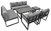 home24 Loungeset - 3-teilig - Eisen / Webstoff - Grau / Produktbild-Vorschau 2
