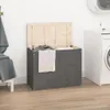 vidaXL Wäschetruhe Grau 88,5x44x66 cm Massivholz Kiefer - Produktbild-Vorschau 2