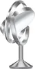 A silver makeup mirror with a unique, sculptural design. Náhled obrázku produktu