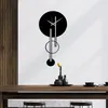 Opviq, Full Empty, zegar ścienny, czarny, metal, 62 x 32 cm Podgląd zdjęcia produktu 3