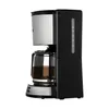 A side view of a black and silver coffee maker on a white background. Produktbild-Vorschau