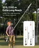 A man is using a long-reach chainsaw to trim branches from a tree. Produktbild-Vorschau