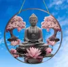 GKA XL Sonnenfänger Buddha mit Seerosen 20 cm Buntglas Produktbild-Vorschau 1
