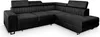 A black sectional sofa with adjustable headrests. Podgląd zdjęcia produktu