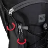 Close-up view of a black backpack's zippers and straps. Anteprima dell’immagine prodotto