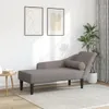 vidaXL Chaise longue con cuscino in tessuto Taupe Anteprima dell’immagine prodotto 2