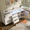 STILVORA Sideboard mit LED und Acryl-Stützen, Kommode mit 4 Produktbild-Vorschau 3