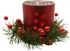 Windlicht Glas mit Adventsgesteck 8cm, rot Produktbild-Vorschau 1