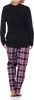 Damen Pyjama lang mit Karohose und süssen Tiermotiv - auch Produktbild-Vorschau 3