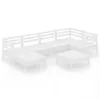 7-tlg. Garten-Lounge-Set Massivholz Kiefer Weiß Produktbild-Vorschau 1