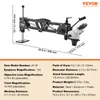A product image with overlaid text and dimensions, showcasing a microscope on an articulated arm stand. Anteprima dell’immagine prodotto
