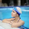 Bonnet de natation élastique en silicone pour piscine blanc Voir les images du produit 4