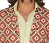 Close-up of a person wearing a patterned jacket and shirt. Produktbild-Vorschau