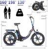 F20 E Bike Faltrad 20 Zoll Fat Bike 250 W 25 km/h, City Produktbild-Vorschau 3