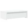 A white monitor stand with a drawer, shown from a side angle against a white background. Anteprima dell’immagine prodotto
