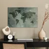MuchoWow® Poster Weltkarte - Aquarell - Grau 90x60 cm - Produktbild-Vorschau 3
