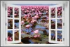 Wallario Wandbild mit Fenster-Illusion: Seerosenlandschaft Produktbild-Vorschau 1