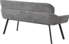 A back view of a gray upholstered bench with black legs, isolated on a white background. Produktbild-Vorschau