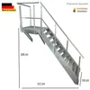 Podesttreppe Wangen- Stahltreppe 11 Stufen Höhe 209cm Produktbild-Vorschau 1