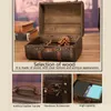 Retro kufr Dřevěný úložný box Studio dekorace Okno Display Náhled obrázku produktu 6