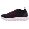 A side view of a blue Geox sneaker with red laces and accents, set against a white background. Produktbild-Vorschau