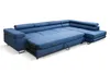 A blue sectional sofa with its bed function extended. Produktbild-Vorschau